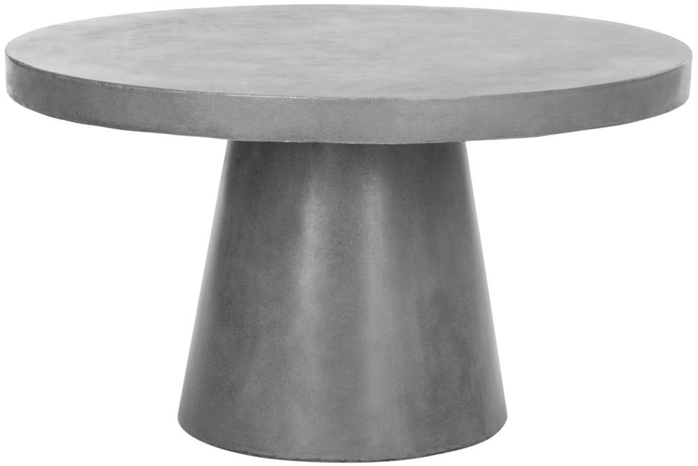 Safavieh DELFIA Modern Concrete Round Coffee Table – 27.56-Inch Dark Grey for Indoor/Outdoor Elegance VNN1014A