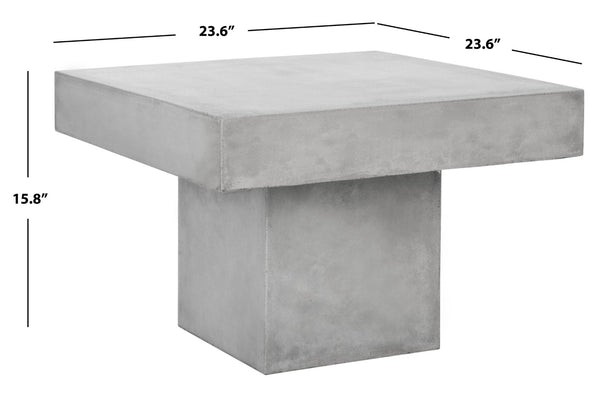 Safavieh TALLEN Modern Concrete Coffee Table - 15.75-Inch Dark Grey Design for Indoor/Outdoor Elegance VNN1016A