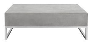 Safavieh EARTHA Modern Concrete Coffee Table - 11.4" Height, Stylish Dark Grey Design for Indoor/Outdoor Use VNN1017A