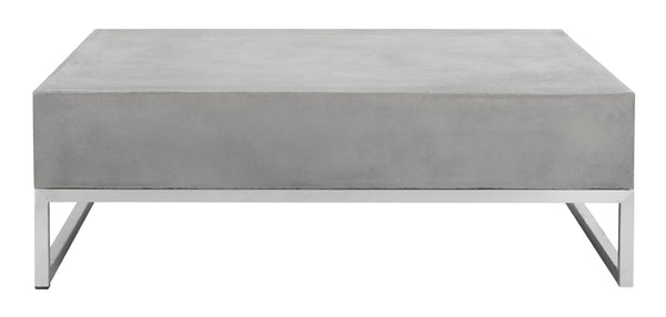 Safavieh EARTHA Modern Concrete Coffee Table - 11.4" Height, Stylish Dark Grey Design for Indoor/Outdoor Use VNN1017A