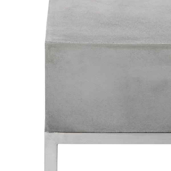 Safavieh EARTHA Modern Concrete Coffee Table - 11.4" Height, Stylish Dark Grey Design for Indoor/Outdoor Use VNN1017A