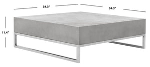 Safavieh EARTHA Modern Concrete Coffee Table - 11.4" Height, Stylish Dark Grey Design for Indoor/Outdoor Use VNN1017A