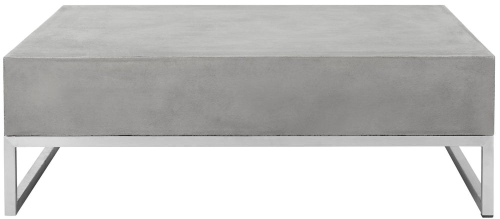 Safavieh EARTHA Modern Concrete Coffee Table - 11.4" Height, Stylish Dark Grey Design for Indoor/Outdoor Use VNN1017A