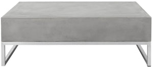 Safavieh EARTHA Modern Concrete Coffee Table - 11.4" Height, Stylish Dark Grey Design for Indoor/Outdoor Use VNN1017A