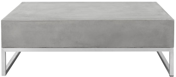 Safavieh EARTHA Modern Concrete Coffee Table - 11.4" Height, Stylish Dark Grey Design for Indoor/Outdoor Use VNN1017A