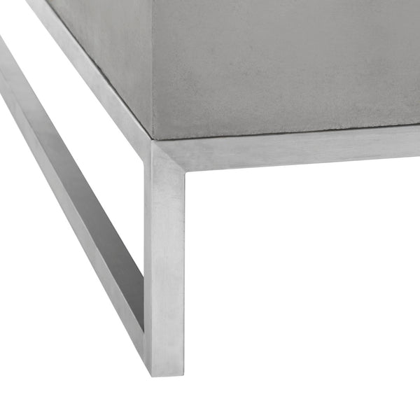 Safavieh EARTHA Modern Concrete Coffee Table - 11.4" Height, Stylish Dark Grey Design for Indoor/Outdoor Use VNN1017A