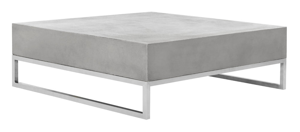 Safavieh EARTHA Modern Concrete Coffee Table - 11.4" Height, Stylish Dark Grey Design for Indoor/Outdoor Use VNN1017A
