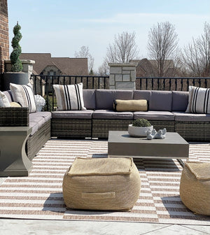 Safavieh EARTHA Modern Concrete Coffee Table - 11.4" Height, Stylish Dark Grey Design for Indoor/Outdoor Use VNN1017A