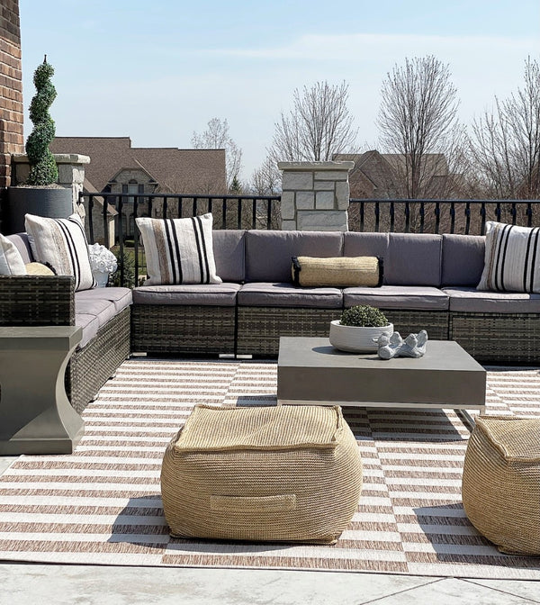 Safavieh EARTHA Modern Concrete Coffee Table - 11.4" Height, Stylish Dark Grey Design for Indoor/Outdoor Use VNN1017A