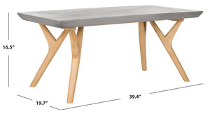 Safavieh PACEY Modern Concrete Coffee Table - Versatile 16.54-Inch Indoor/Outdoor Accent in Dark Grey Finish VNN1018A