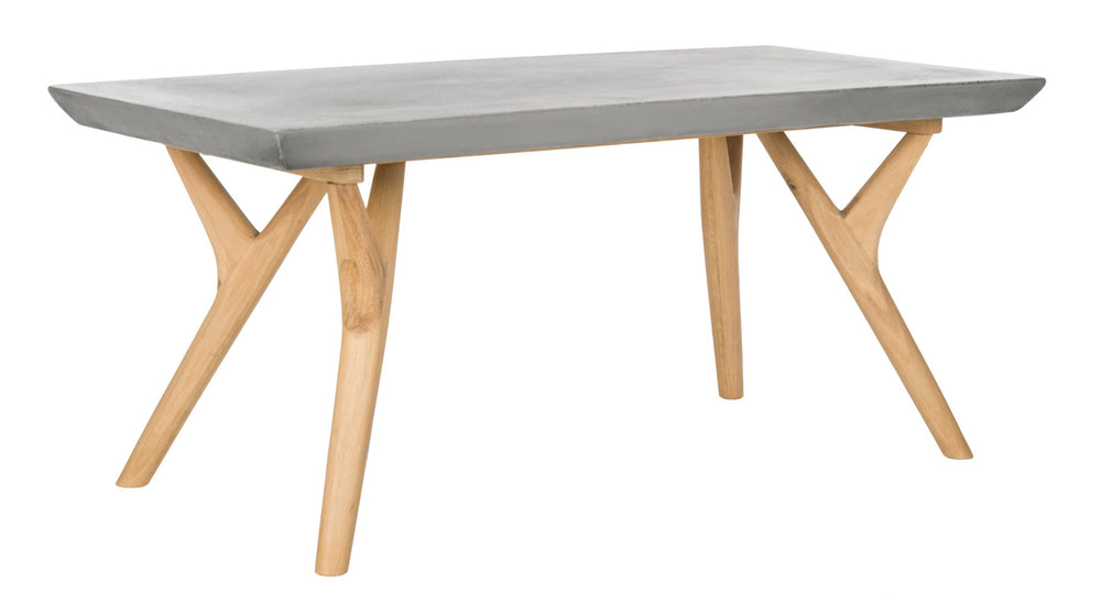 Safavieh PACEY Modern Concrete Coffee Table - Versatile 16.54-Inch Indoor/Outdoor Accent in Dark Grey Finish VNN1018A