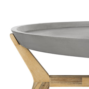 Safavieh HADWIN Modern Concrete Oval Coffee Table - 31.5" Dark Grey Design for Indoor & Outdoor Spaces VNN1021A