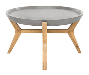 Safavieh HADWIN Modern Concrete Oval Coffee Table - 31.5" Dark Grey Design for Indoor & Outdoor Spaces VNN1021A