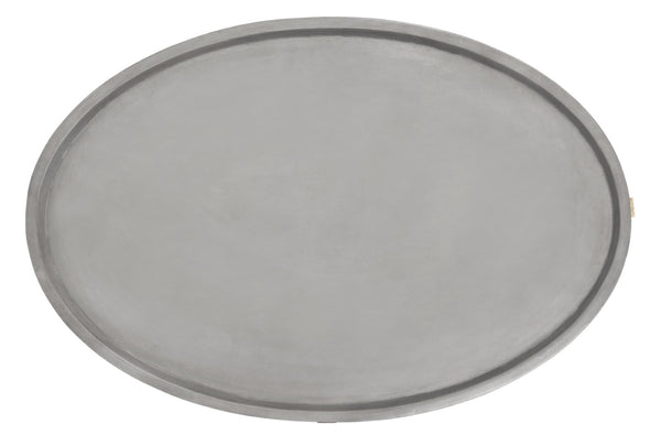 Safavieh HADWIN Modern Concrete Oval Coffee Table - 31.5" Dark Grey Design for Indoor & Outdoor Spaces VNN1021A