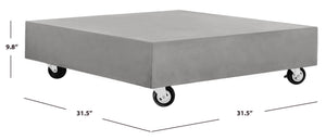 Safavieh GARGON Modern Concrete Coffee Table with Casters – Stylish Dark Grey Design for Indoor & Outdoor Use VNN1023A