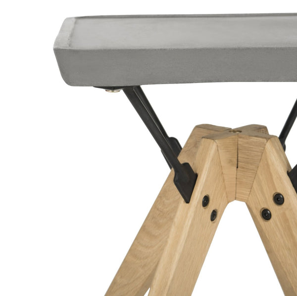 Safavieh MARCIO Modern Concrete 19.69-Inch Side Table in Dark Grey – Stylish Indoor/Outdoor Accent Piece VNN1024A