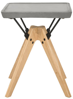Safavieh MARCIO Modern Concrete 19.69-Inch Side Table in Dark Grey – Stylish Indoor/Outdoor Accent Piece VNN1024A