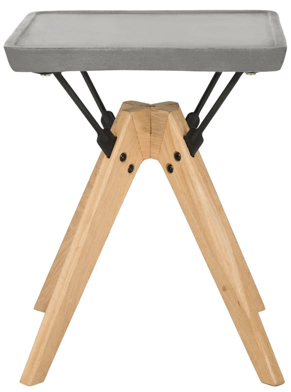 Safavieh MARCIO Modern Concrete 19.69-Inch Side Table in Dark Grey – Stylish Indoor/Outdoor Accent Piece VNN1024A