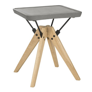 Safavieh MARCIO Modern Concrete 19.69-Inch Side Table in Dark Grey – Stylish Indoor/Outdoor Accent Piece VNN1024A