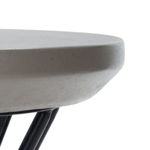Safavieh AKIKO Concrete Accent Table - Tiki-Inspired Dark Grey Hourglass Design for Outdoor Spaces VNN1028A