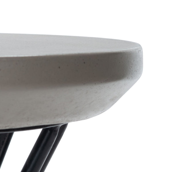 Safavieh AKIKO Concrete Accent Table - Tiki-Inspired Dark Grey Hourglass Design for Outdoor Spaces VNN1028A