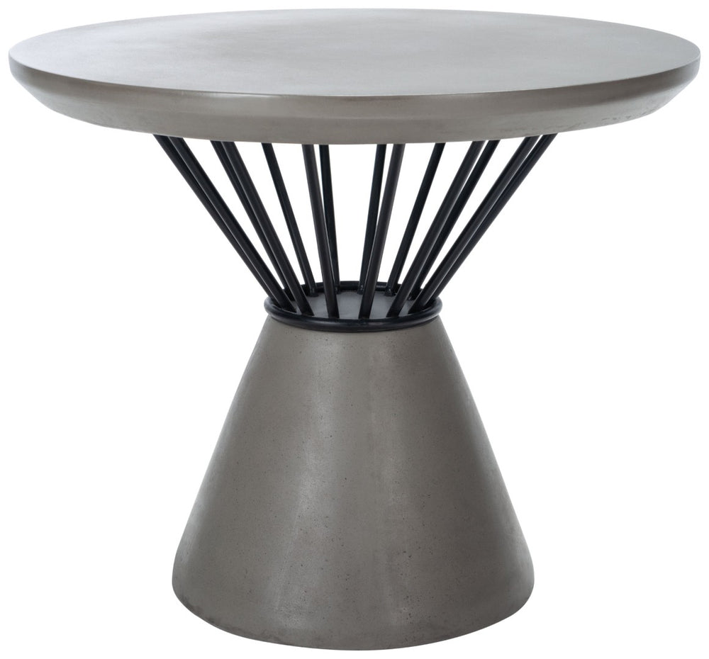 Safavieh DARIEN Outdoor Concrete Coffee Table - Stylish Tiki-Inspired Design in Dark Grey for Patios & Decks VNN1029A