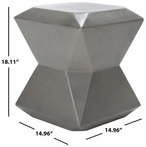 Safavieh CONAN Concrete Accent Stool – Modern Hourglass Design for Outdoor Elegance and Versatile Use Dark Grey VNN1030A