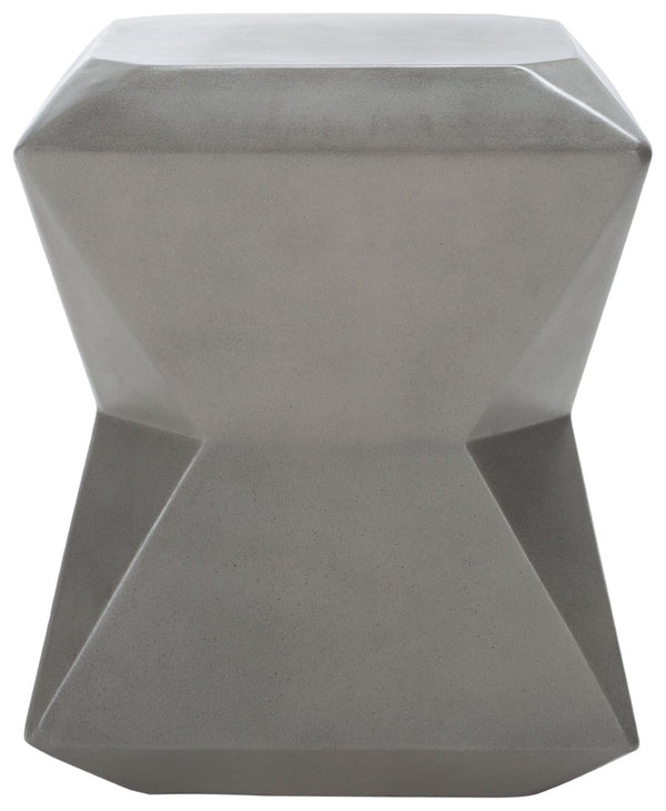 Safavieh CONAN Concrete Accent Stool – Modern Hourglass Design for Outdoor Elegance and Versatile Use Dark Grey VNN1030A