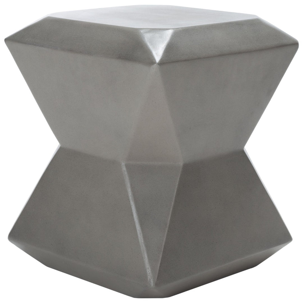 Safavieh CONAN Concrete Accent Stool – Modern Hourglass Design for Outdoor Elegance and Versatile Use Dark Grey VNN1030A