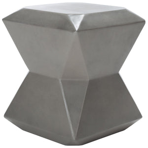 Safavieh CONAN Concrete Accent Stool – Modern Hourglass Design for Outdoor Elegance and Versatile Use Dark Grey VNN1030A