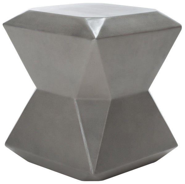 Safavieh CONAN Concrete Accent Stool – Modern Hourglass Design for Outdoor Elegance and Versatile Use Dark Grey VNN1030A