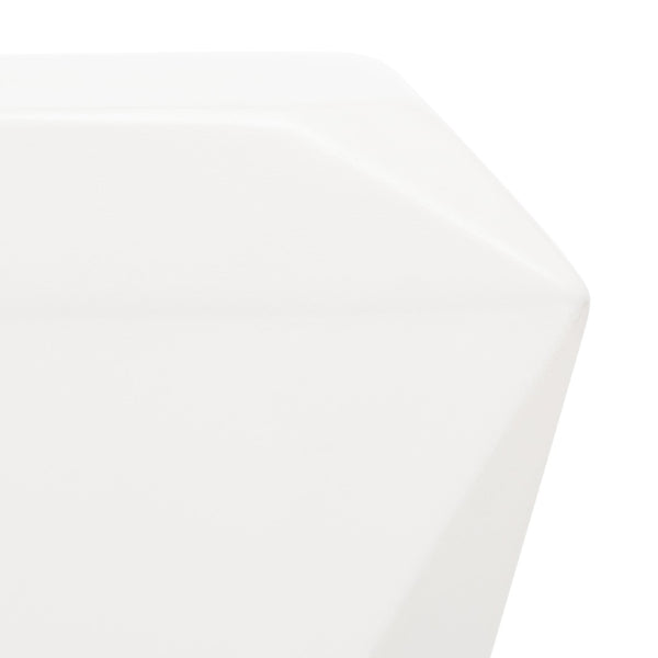 Safavieh CONAN Concrete Accent Stool – Modern Hourglass Design for Outdoor Elegance and Versatile Use Ivory VNN1030B