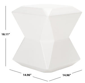 Safavieh CONAN Concrete Accent Stool – Modern Hourglass Design for Outdoor Elegance and Versatile Use Ivory VNN1030B