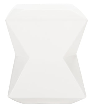 Safavieh CONAN Concrete Accent Stool – Modern Hourglass Design for Outdoor Elegance and Versatile Use Ivory VNN1030B
