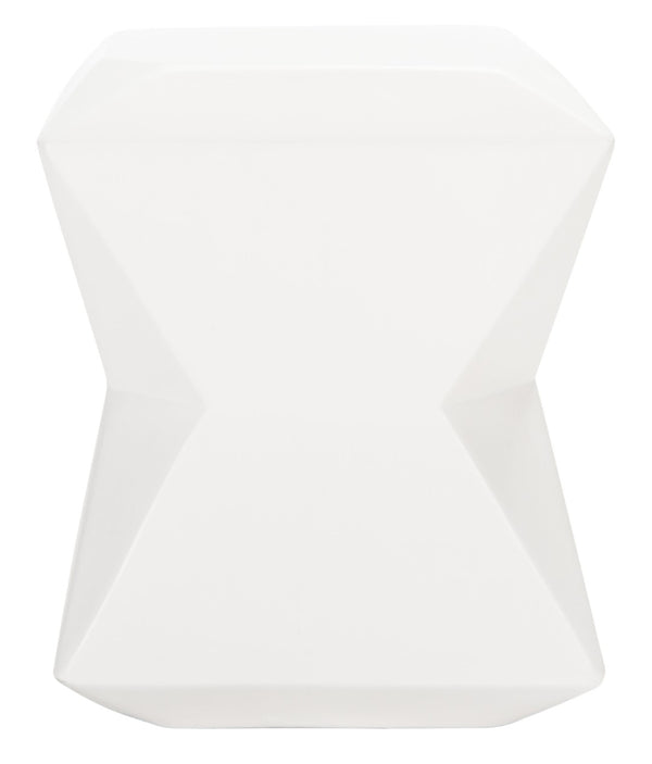 Safavieh CONAN Concrete Accent Stool – Modern Hourglass Design for Outdoor Elegance and Versatile Use Ivory VNN1030B