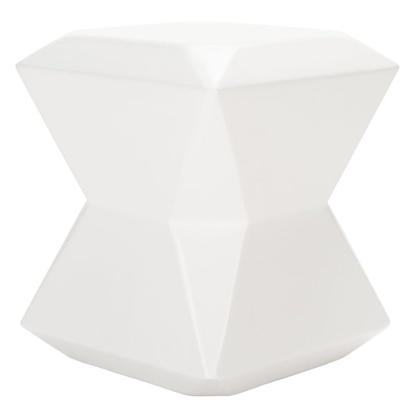 Safavieh CONAN Concrete Accent Stool – Modern Hourglass Design for Outdoor Elegance and Versatile Use Ivory VNN1030B