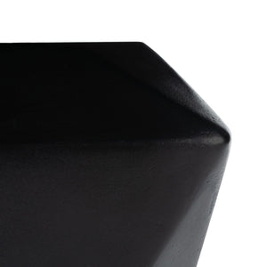 Safavieh CONAN Concrete Accent Stool – Modern Hourglass Design for Outdoor Elegance and Versatile Use Black VNN1030C