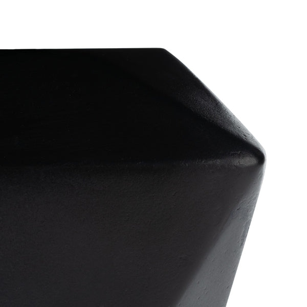 Safavieh CONAN Concrete Accent Stool – Modern Hourglass Design for Outdoor Elegance and Versatile Use Black VNN1030C