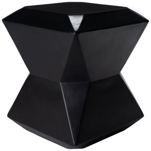 Safavieh CONAN Concrete Accent Stool – Modern Hourglass Design for Outdoor Elegance and Versatile Use Black VNN1030C