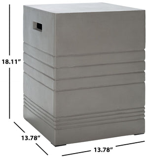 Safavieh DEIDARA Concrete Accent Stool - Sculptural Design for Modern Indoor & Outdoor Living Spaces Dark Grey VNN1031A