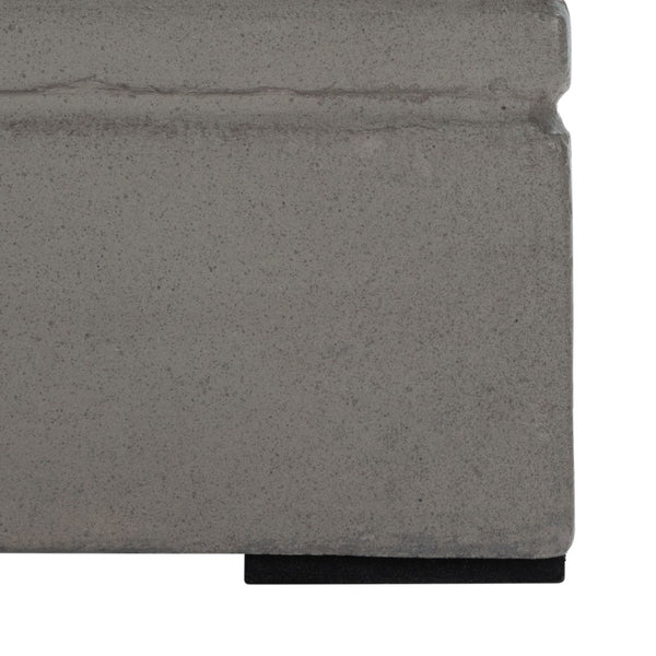 Safavieh DEIDARA Concrete Accent Stool - Sculptural Design for Modern Indoor & Outdoor Living Spaces Dark Grey VNN1031A