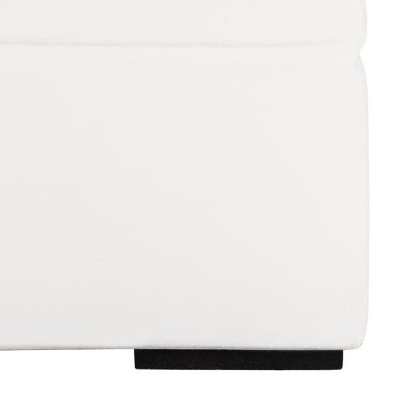 Safavieh DEIDARA Concrete Accent Stool - Sculptural Design for Modern Indoor & Outdoor Living Spaces Ivory VNN1031B