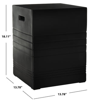 Safavieh DEIDARA Concrete Accent Stool - Sculptural Design for Modern Indoor & Outdoor Living Spaces Black VNN1031C