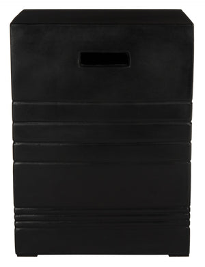 Safavieh DEIDARA Concrete Accent Stool - Sculptural Design for Modern Indoor & Outdoor Living Spaces Black VNN1031C