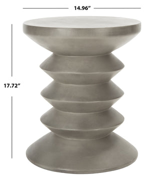 Safavieh BENAYA Concrete Accent Stool - Sculptural Style for Modern Outdoor Spaces, Versatile Seating & Decor Dark Grey VNN1032A