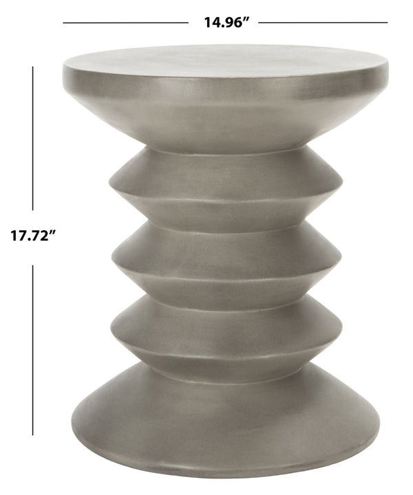 Safavieh BENAYA Concrete Accent Stool - Sculptural Style for Modern Outdoor Spaces, Versatile Seating & Decor Dark Grey VNN1032A