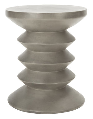 Safavieh BENAYA Concrete Accent Stool - Sculptural Style for Modern Outdoor Spaces, Versatile Seating & Decor Dark Grey VNN1032A