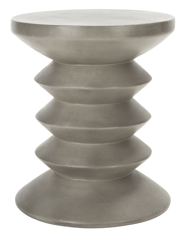 Safavieh BENAYA Concrete Accent Stool - Sculptural Style for Modern Outdoor Spaces, Versatile Seating & Decor Dark Grey VNN1032A