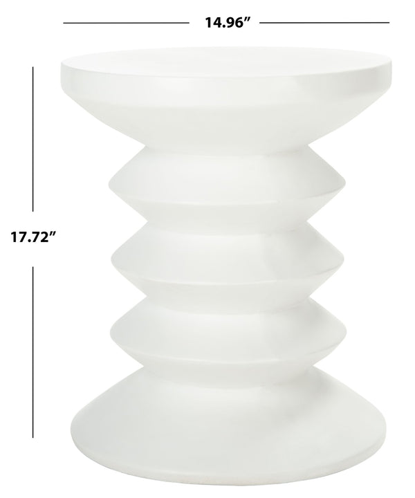 Safavieh BENAYA Concrete Accent Stool - Sculptural Style for Modern Outdoor Spaces, Versatile Seating & Decor Ivory VNN1032B