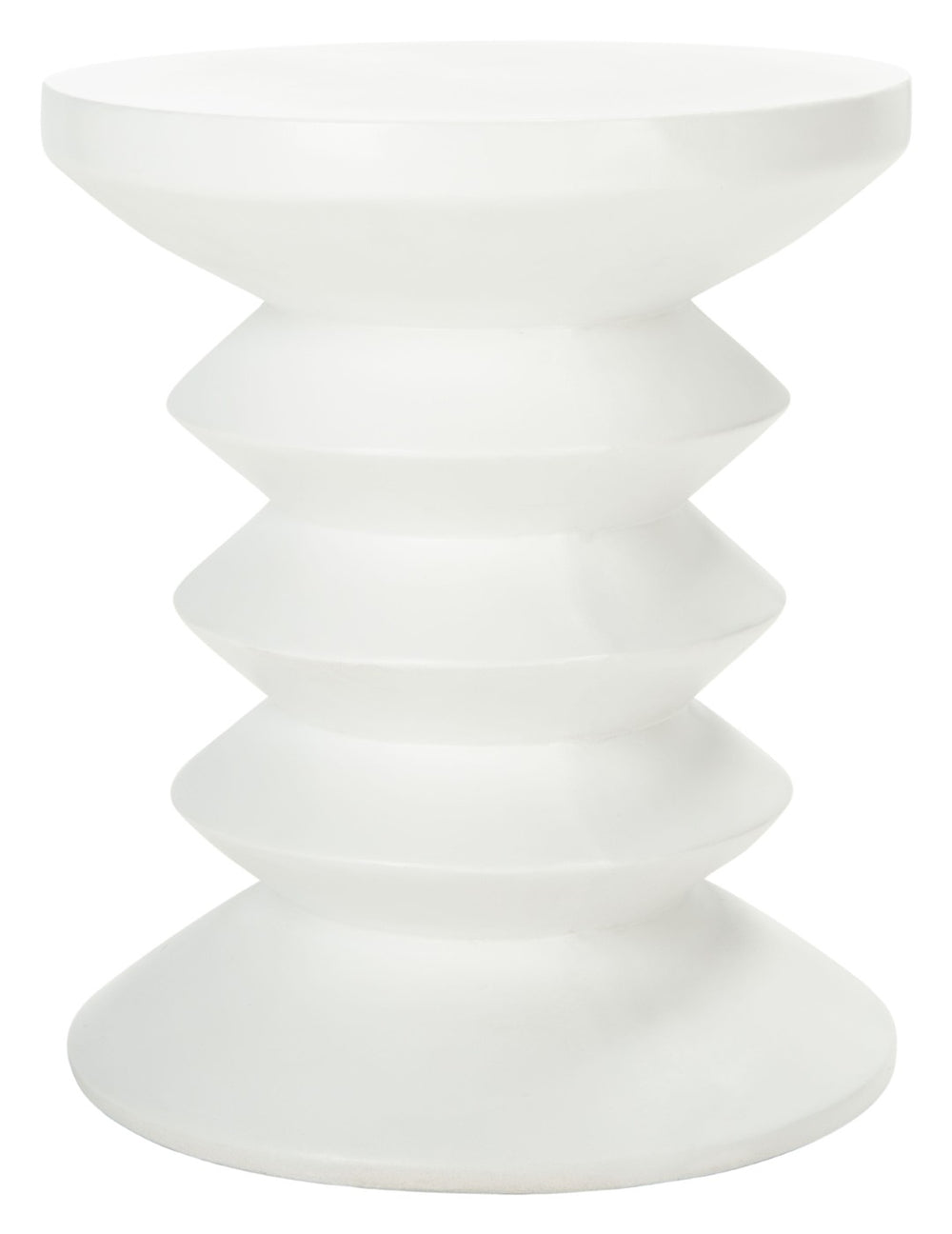 Safavieh BENAYA Concrete Accent Stool - Sculptural Style for Modern Outdoor Spaces, Versatile Seating & Decor Ivory VNN1032B